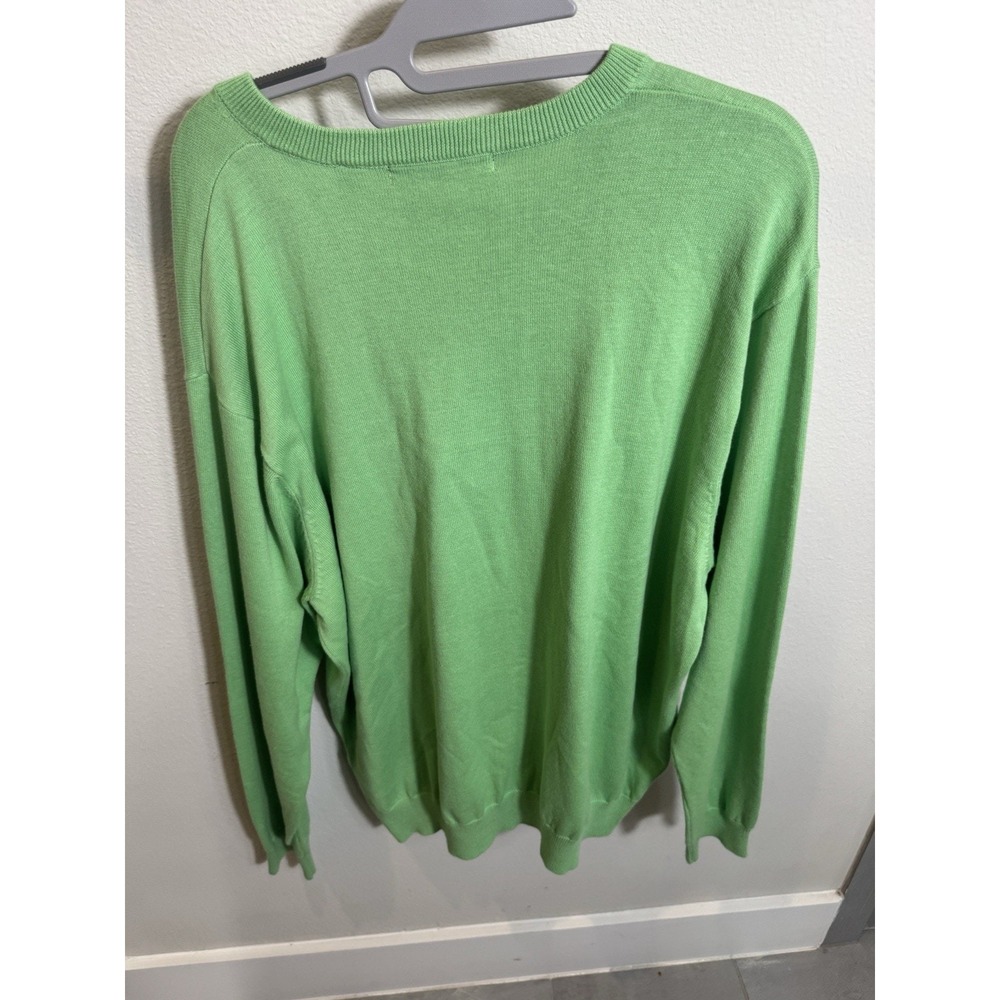 Greg Norman Med‎ Pull Over Golf Sweater Long Sleeve V Neck light green XL - Picture 2 of 11